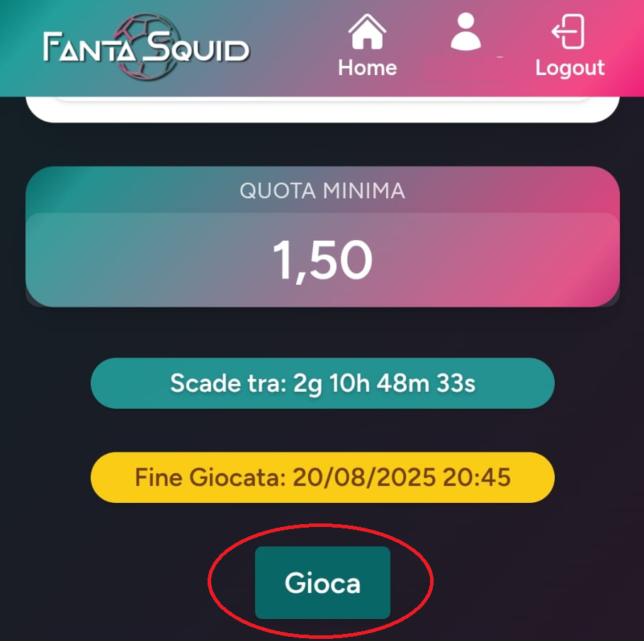 Schermata panoramica della pagina turno