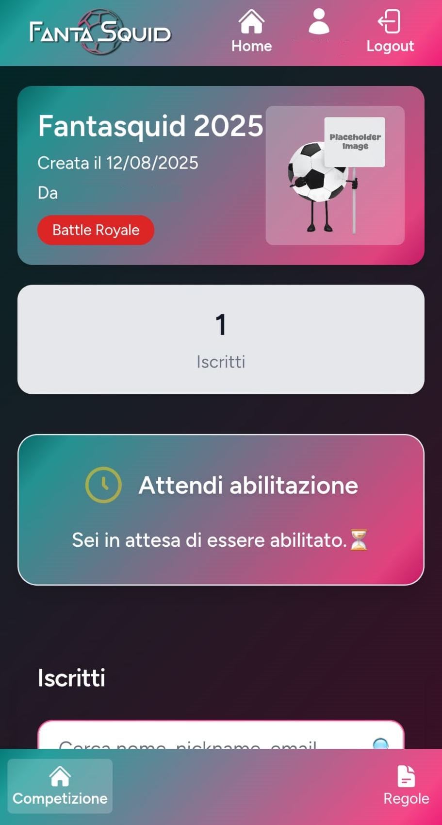 Schermata lobby - step 1