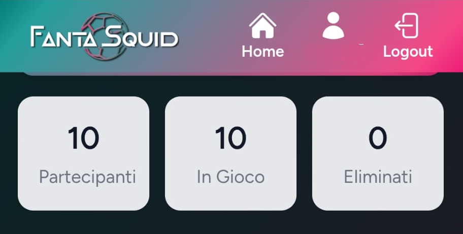 Schermata home con elenco partecipanti